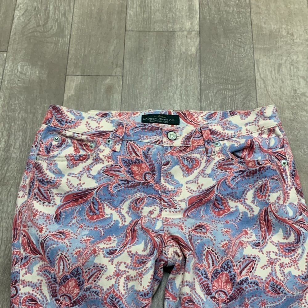 Women’s Lauren Ralph Lauren Paisley Modern‎ Straight Cropped Ankle Jeans Size 6 - Picture 4 of 9